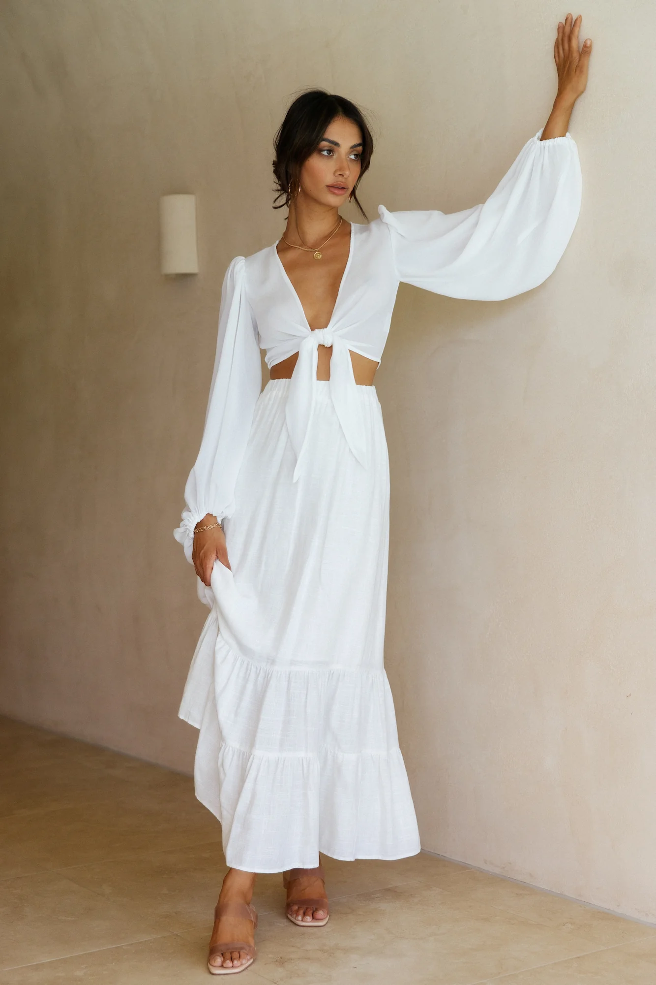 Cloudless Skies Crop Top White - Image 4
