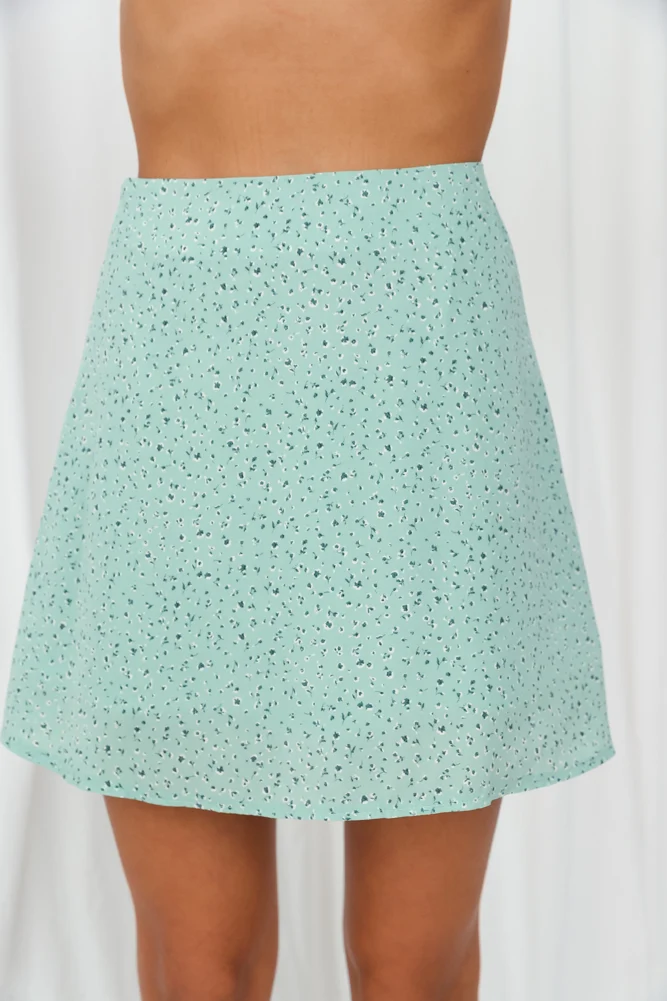 Cloudy Eyes Mini Skirt Green - Image 2