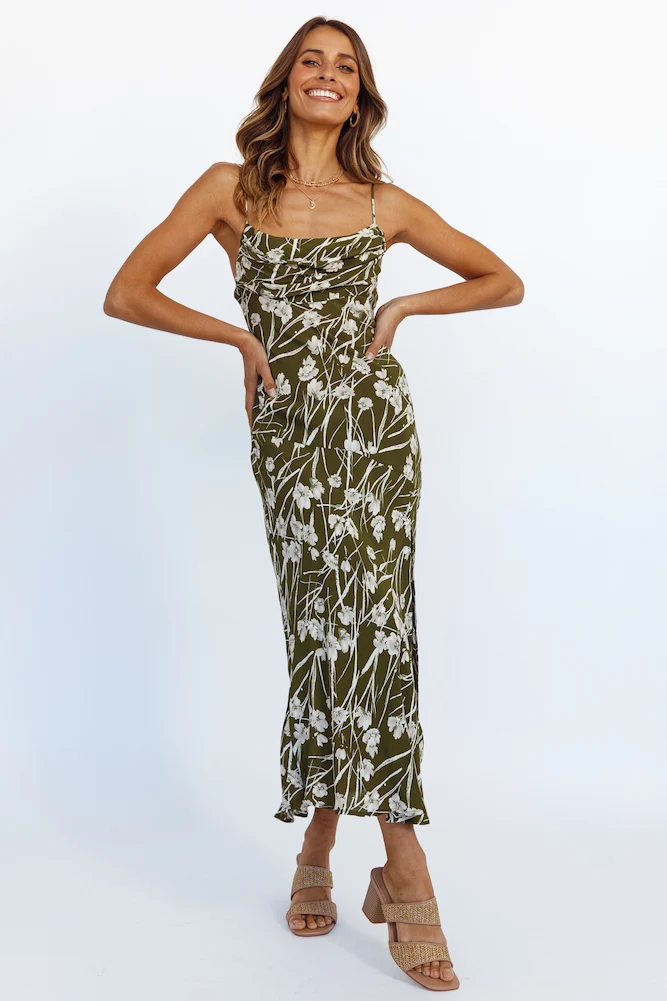 Clymene Maxi Dress Olive - Image 2