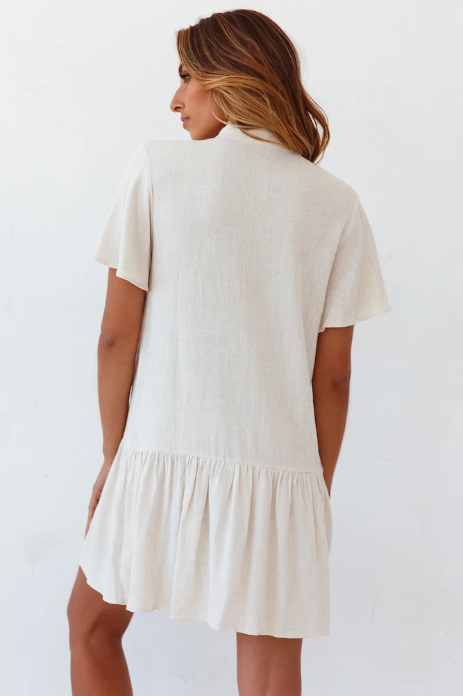Cobblestone Lane Dress Beige - Image 6