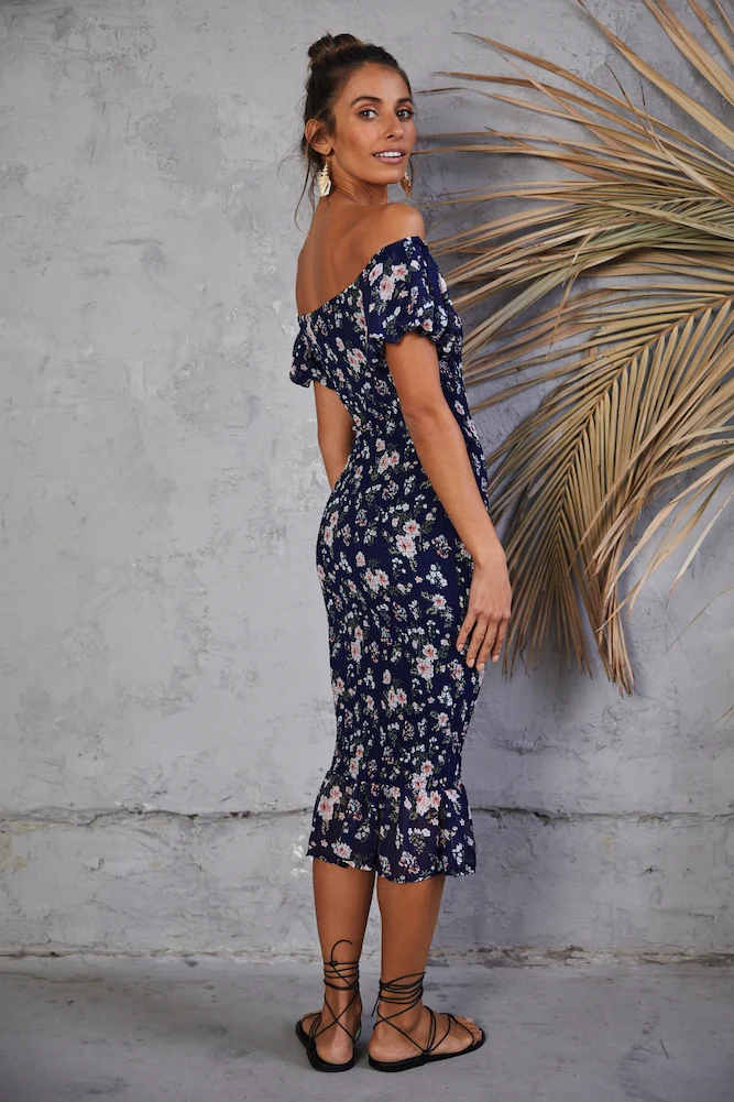 Colours Of You Midi Dress Navy - Image 6