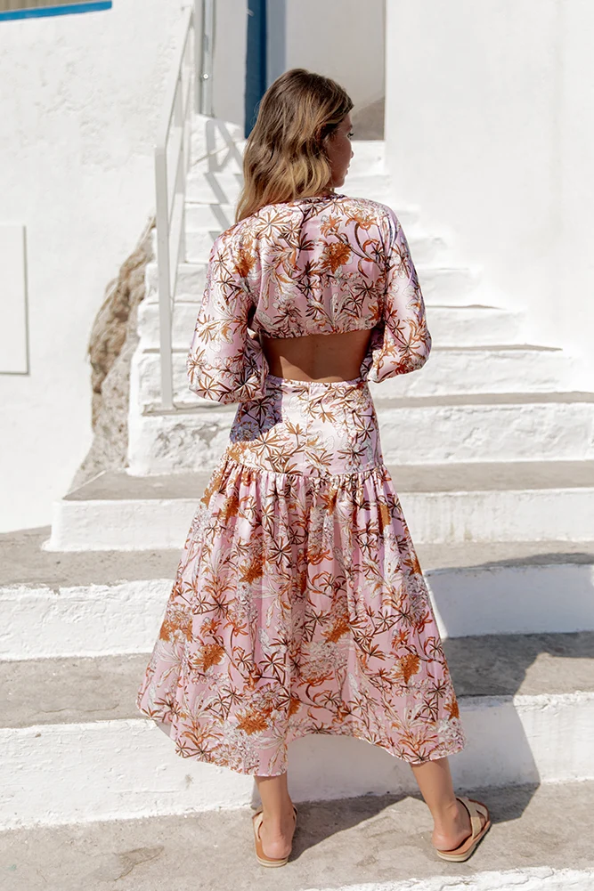 Come And Go Maxi Dress Pink - Image 2