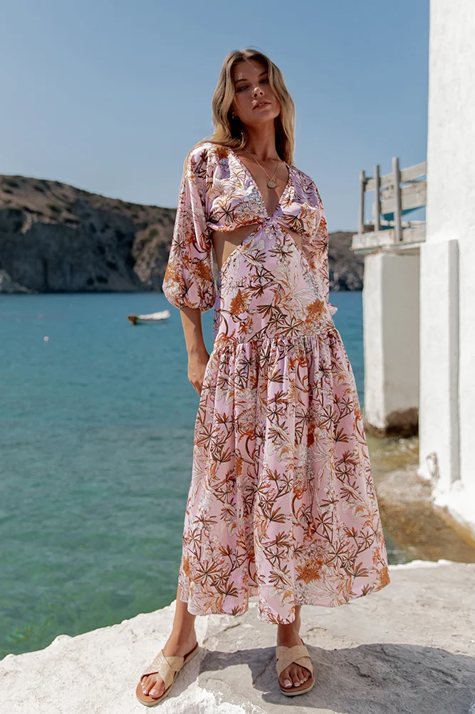 Come And Go Maxi Dress Pink - Image 5