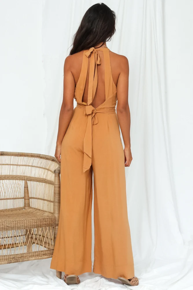 Confidence Jumpsuit Tan - Image 5