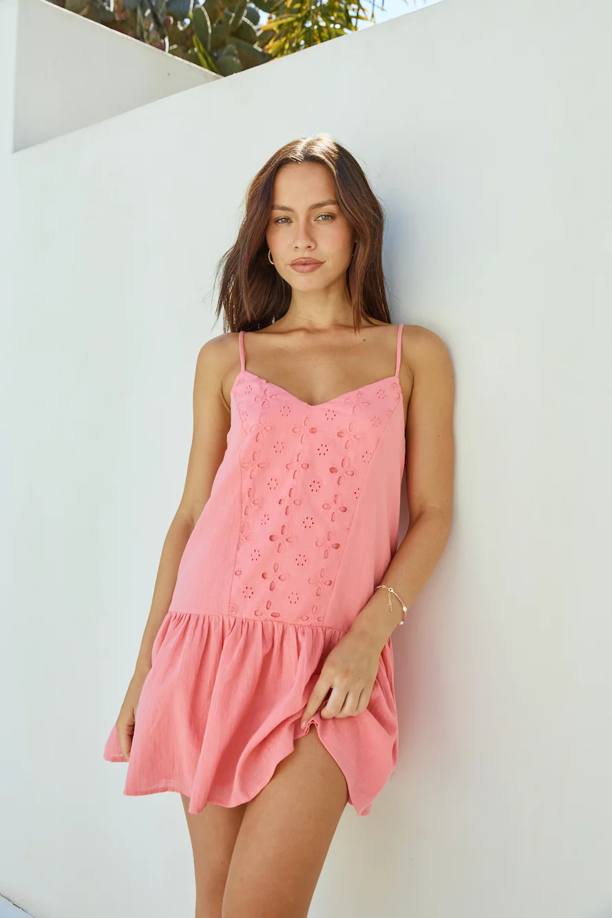 Coral Craze Mini Dress Pink - Image 6