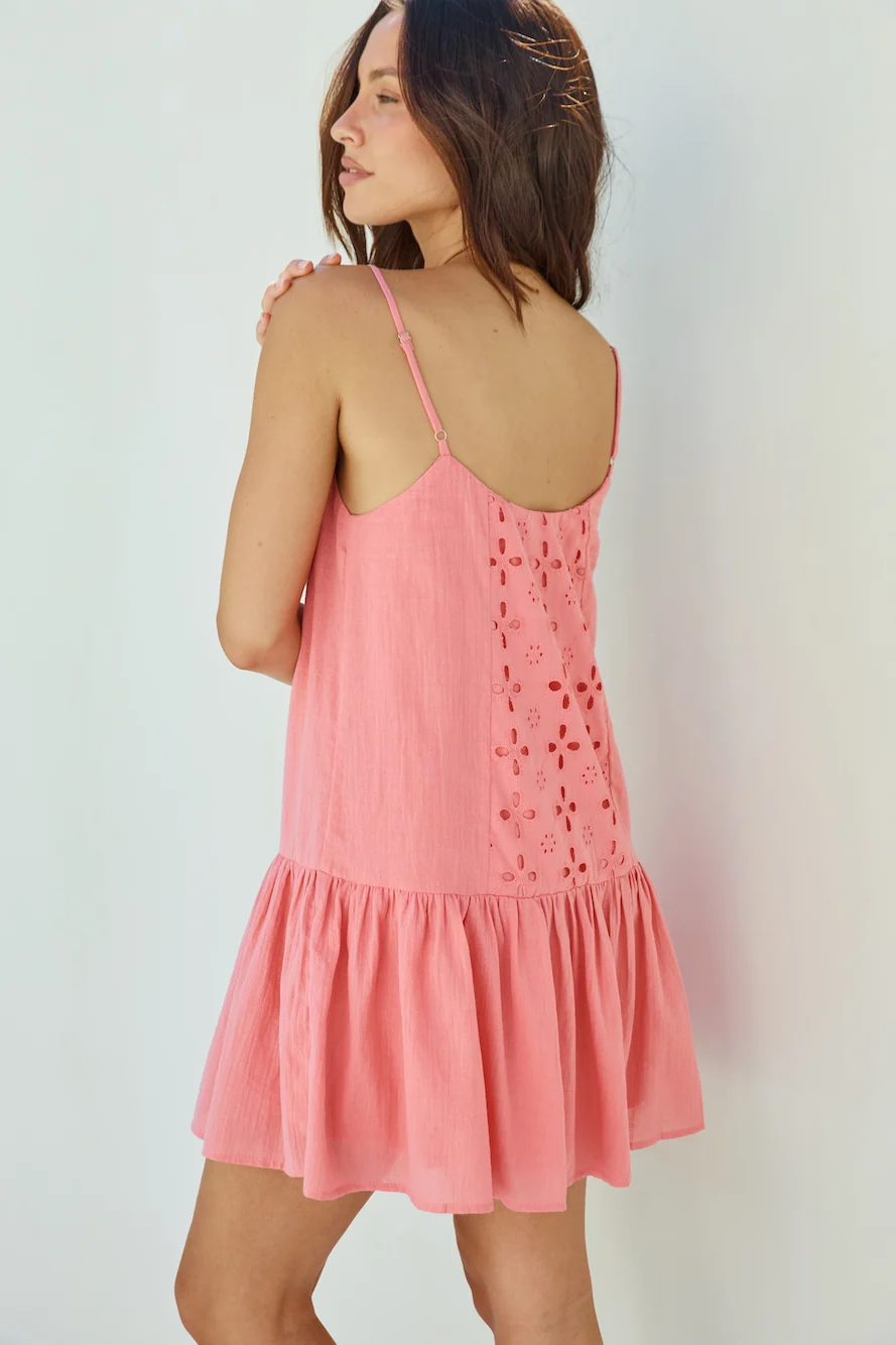 Coral Craze Mini Dress Pink - Image 7
