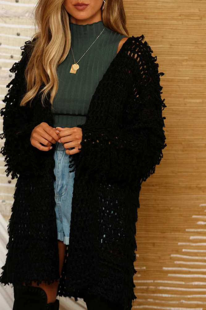 Crosley Knit Cardigan Black - Image 6