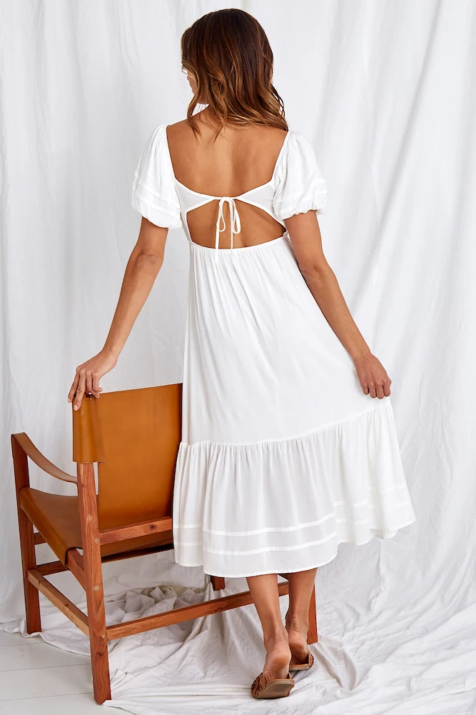 Daughter Of The Sky Midi Dress White - Image 5