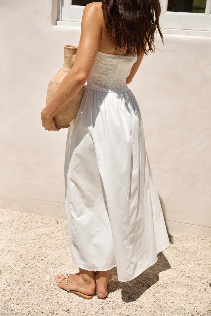 Deep Breaths Strapless Maxi Dress White - Image 18