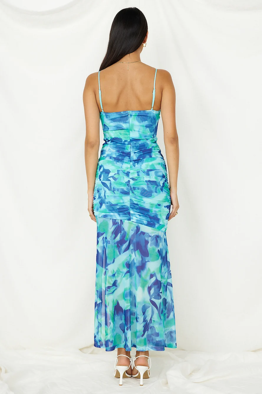 Deep Sea Dive Maxi Dress Blue - Image 5
