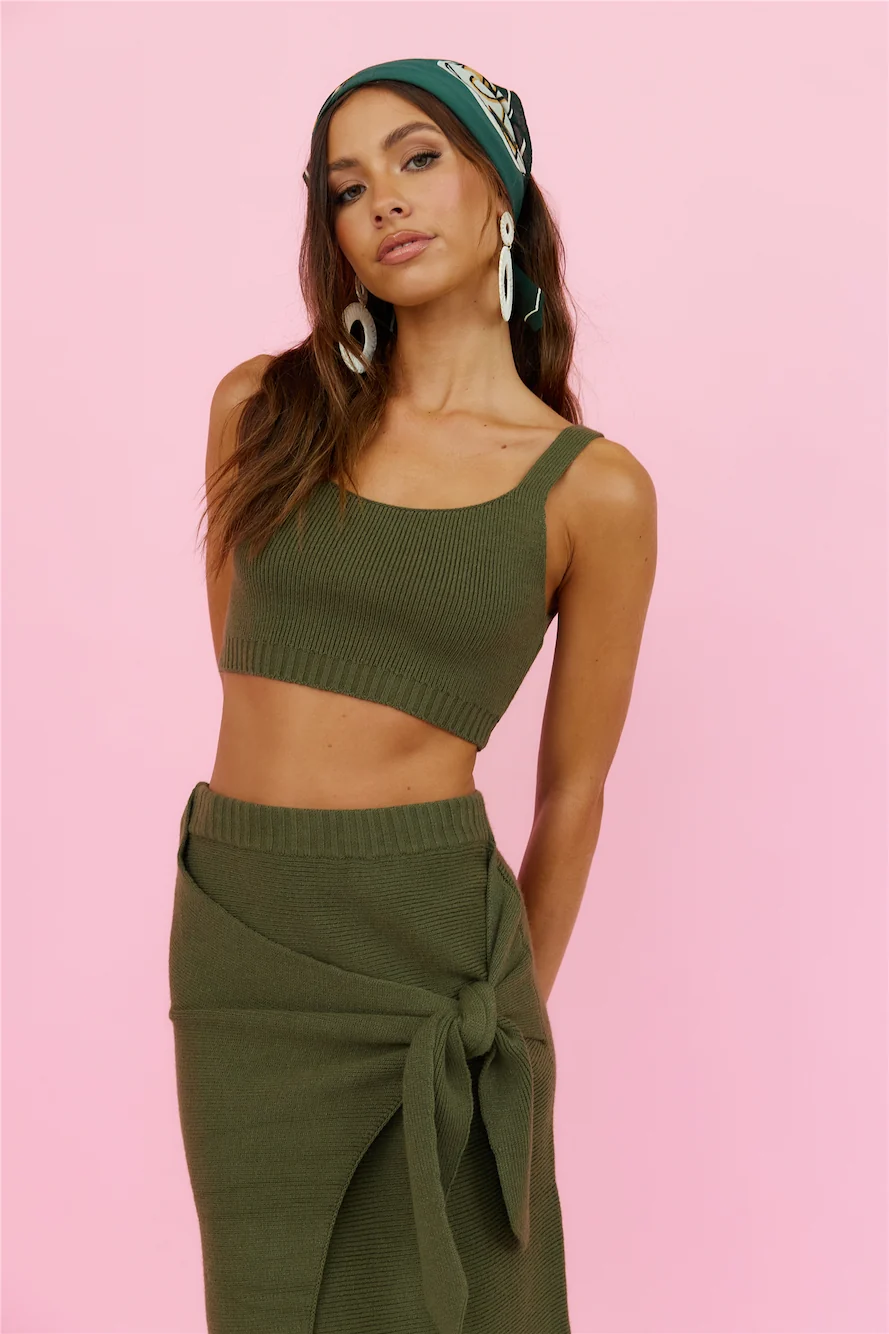 Desert Noon Crop Top Olive - Image 4