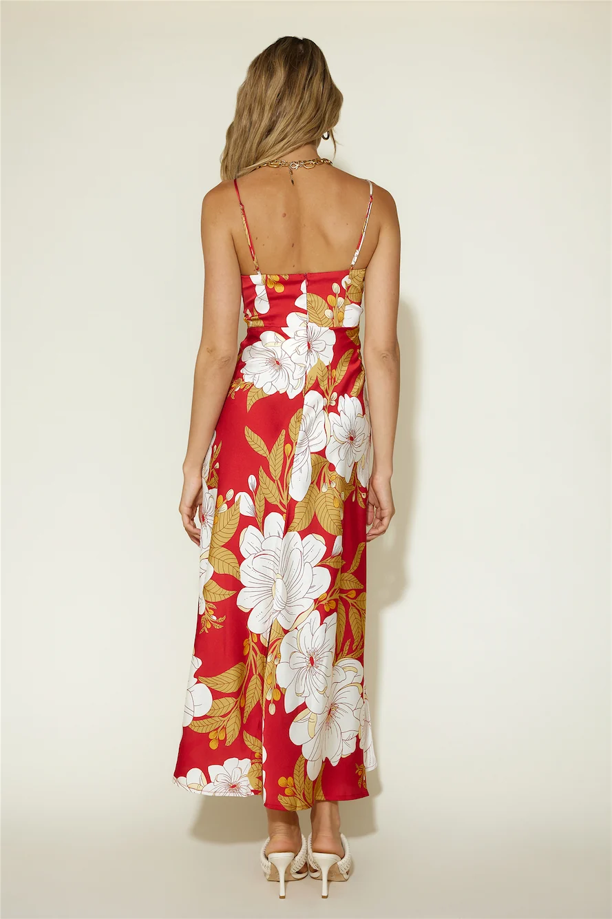 Disappear in the Clouds Maxi Dress Red - Image 7