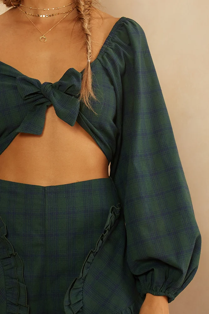 Draw Your Sword Crop Top Forest Green - Image 4