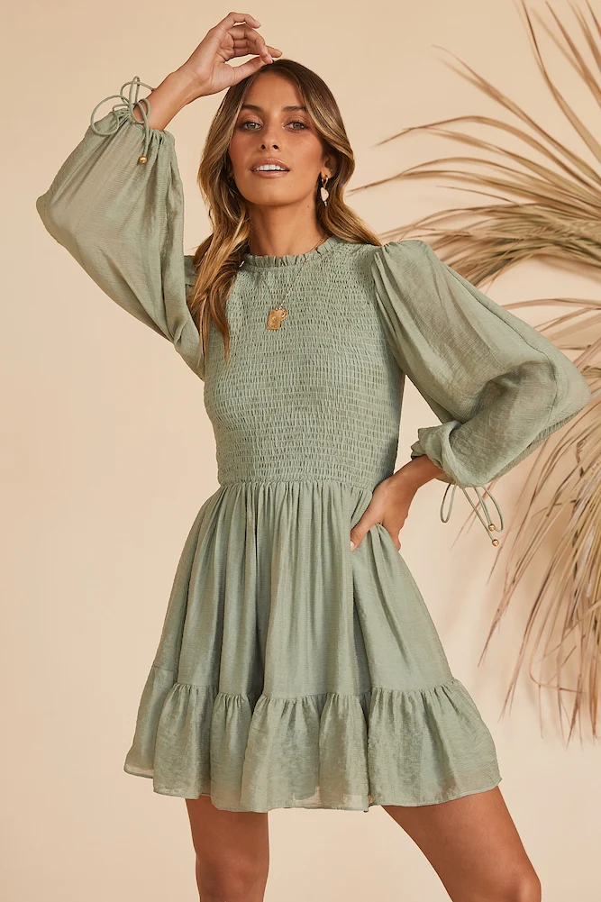 Dreaming For More Dress Olive - Image 3