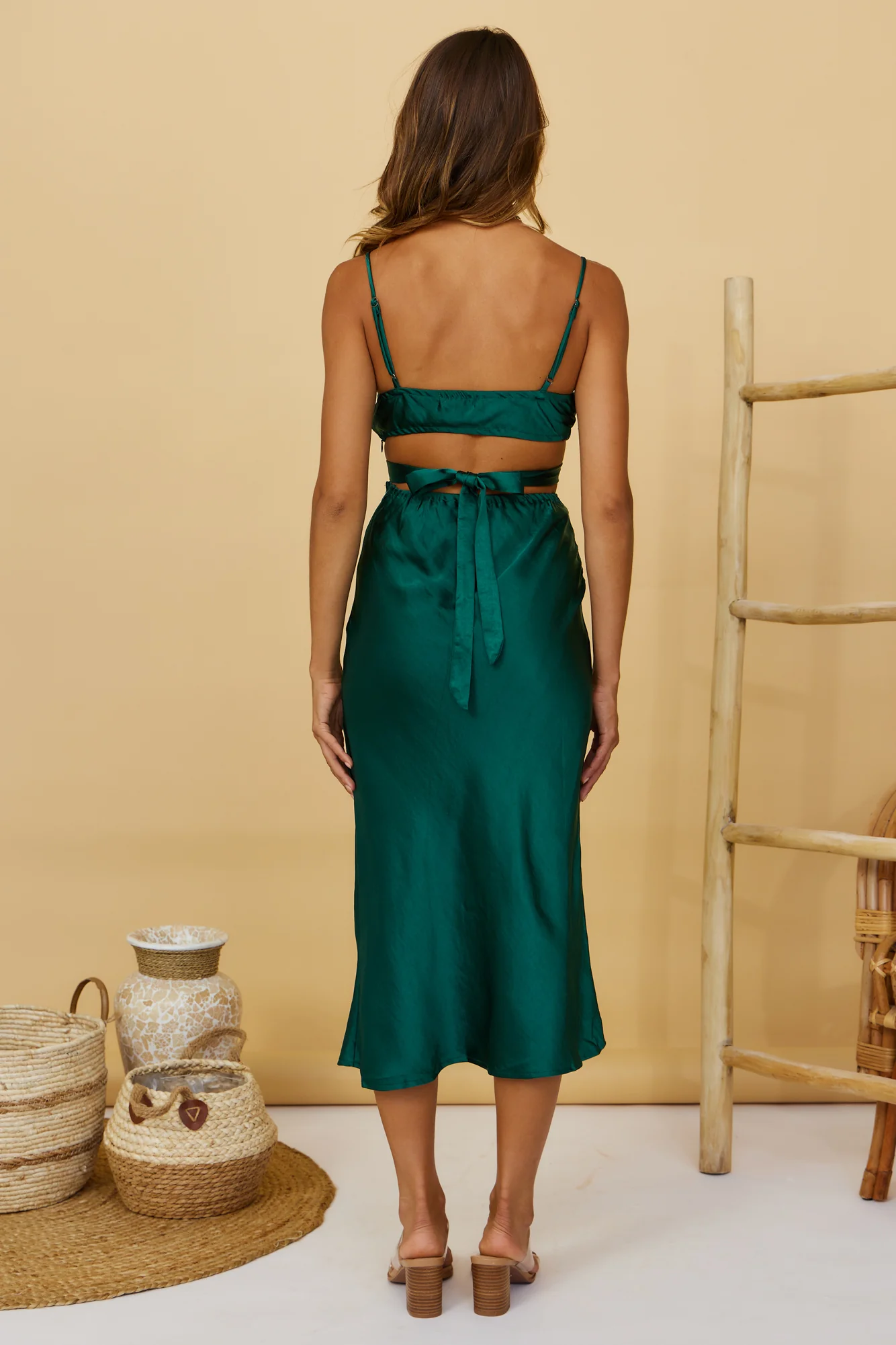 Dreams Of You Midi Dress Forest Green - Image 6