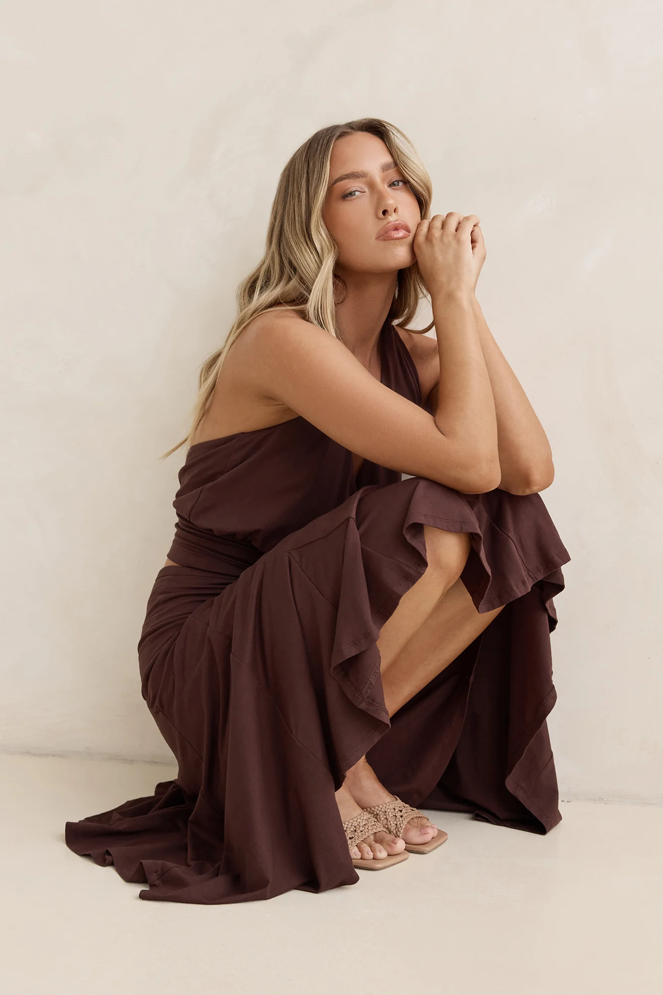 Dreamy Shores Midi Skirt Brown - Image 3