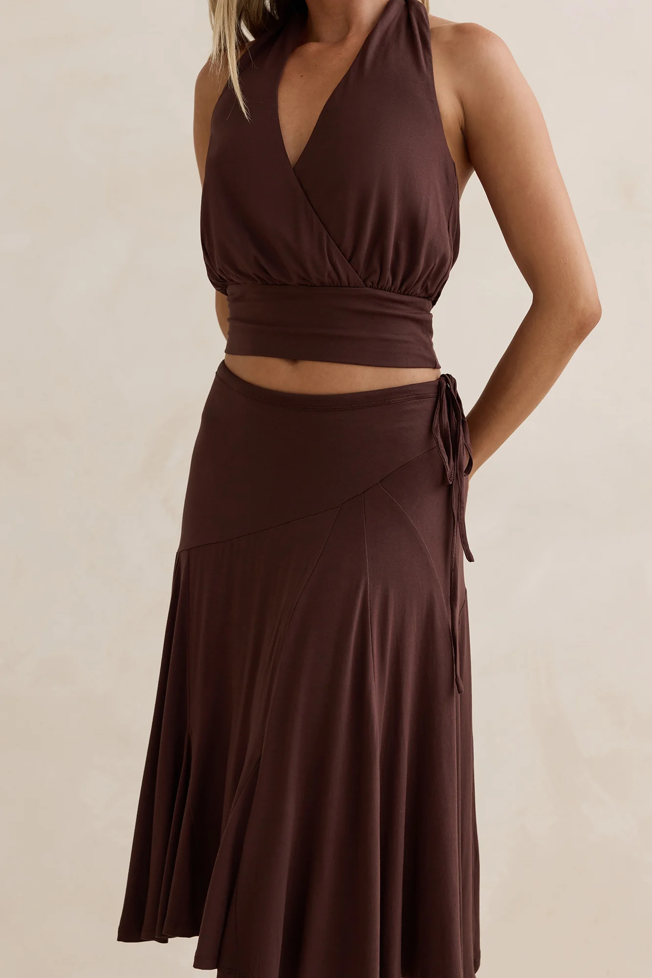 Dreamy Shores Midi Skirt Brown - Image 8