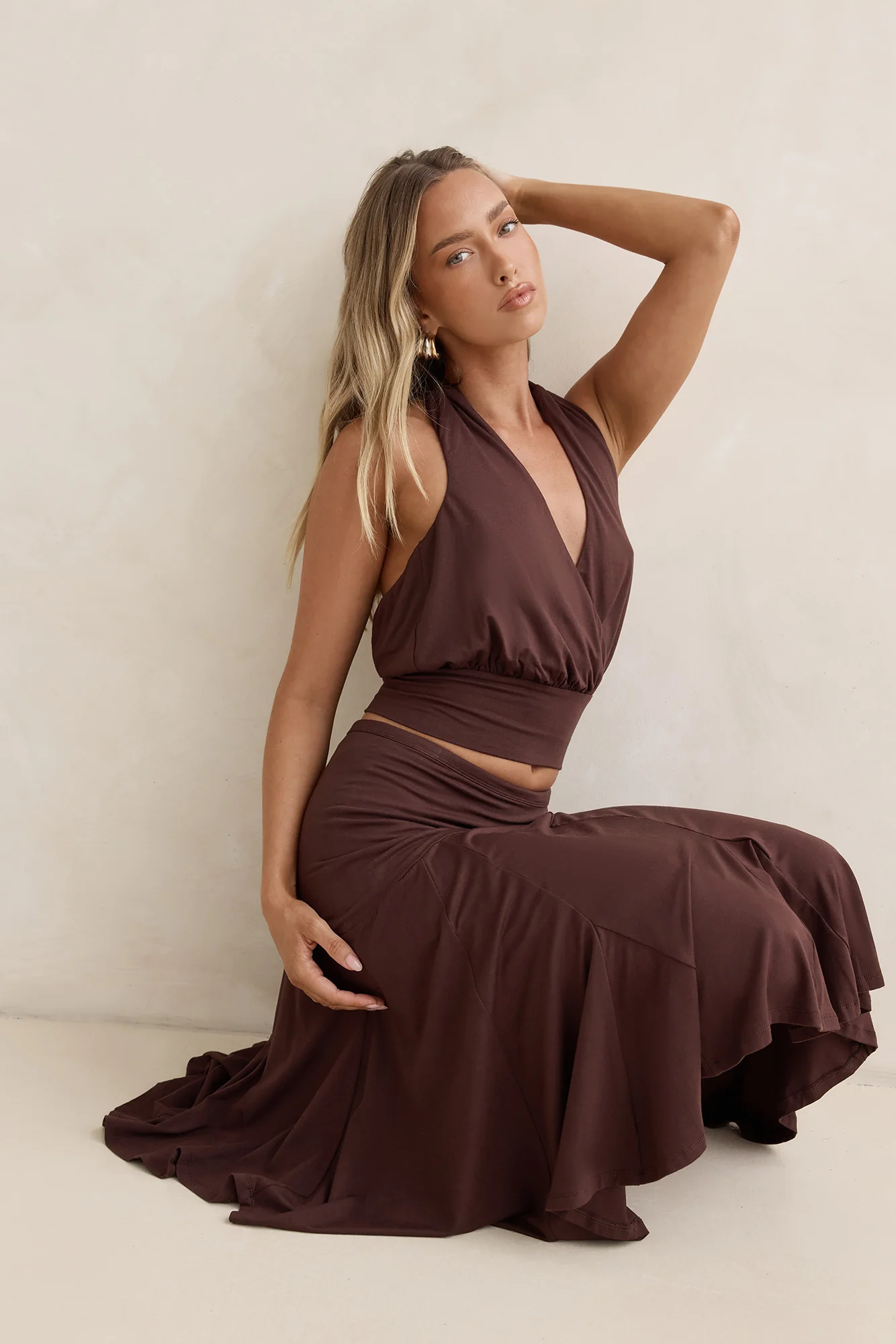 Dreamy Shores Midi Skirt Brown - Image 9