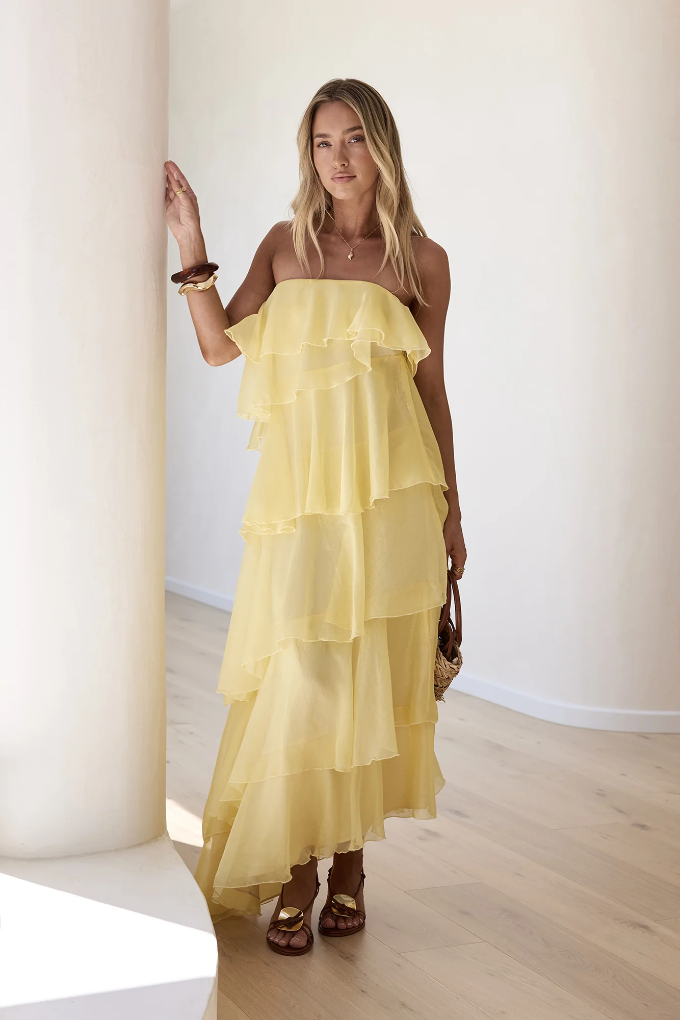 Drop Of Sun Strapless Maxi Dress Yellow - Image 6