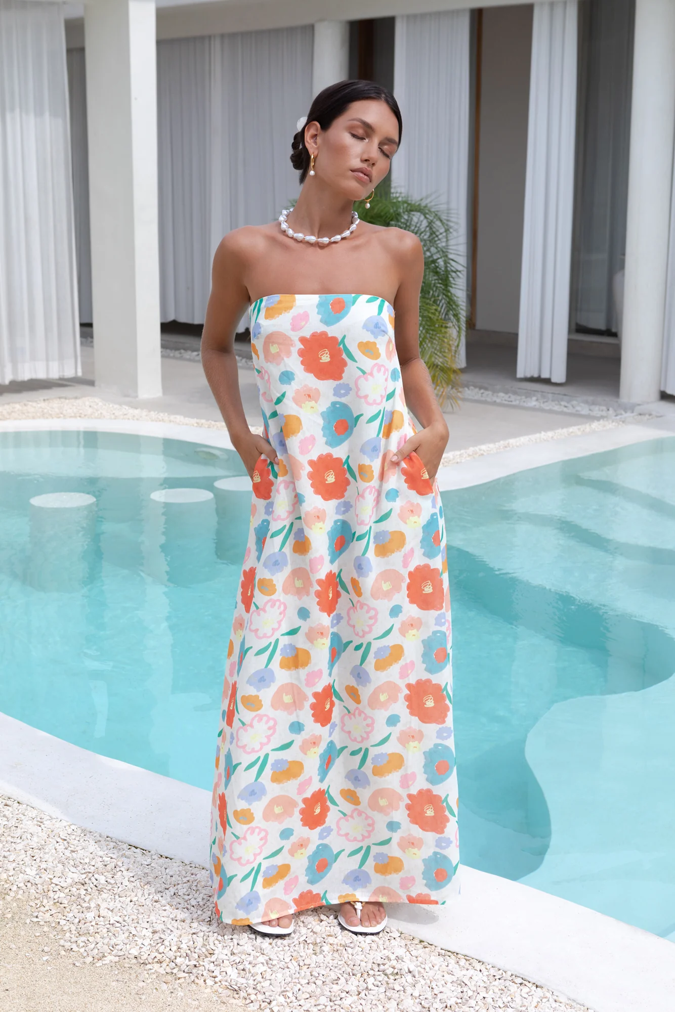 Elior Strapless Maxi Dress Print - Image 5