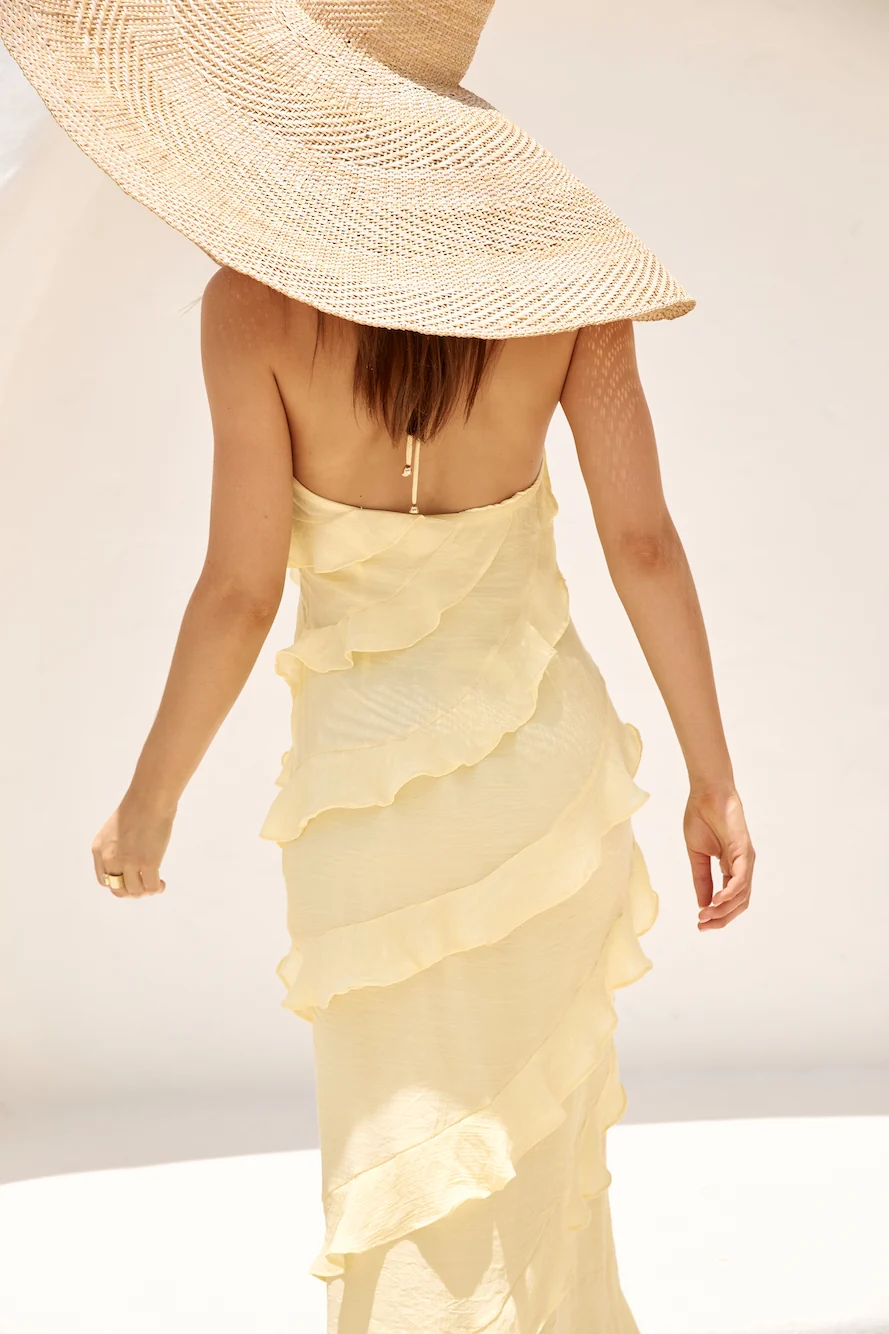 Ethereal Energy Halter Maxi Dress Yellow - Image 7
