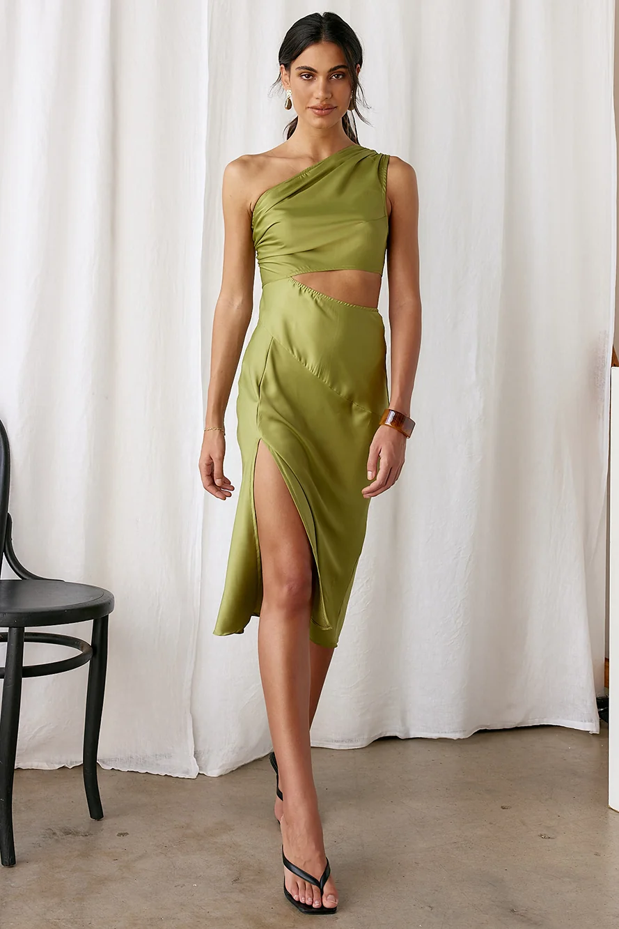 Evening Calling Midi Dress Green - Image 4