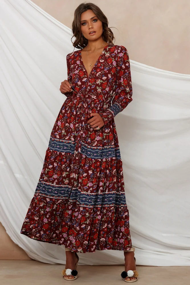 Fairy Wings Maxi Dress Maroon - Image 9