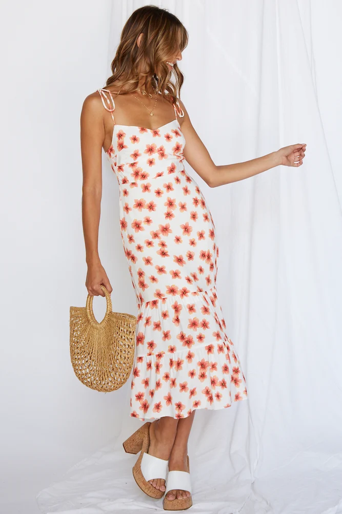 Floral Scene Midi Dress