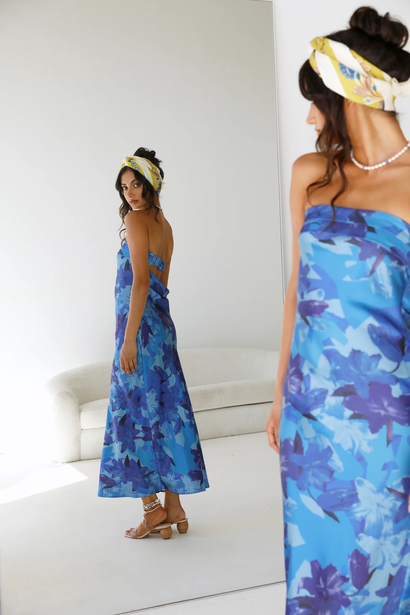 Florio Maxi Dress Blue - Image 10