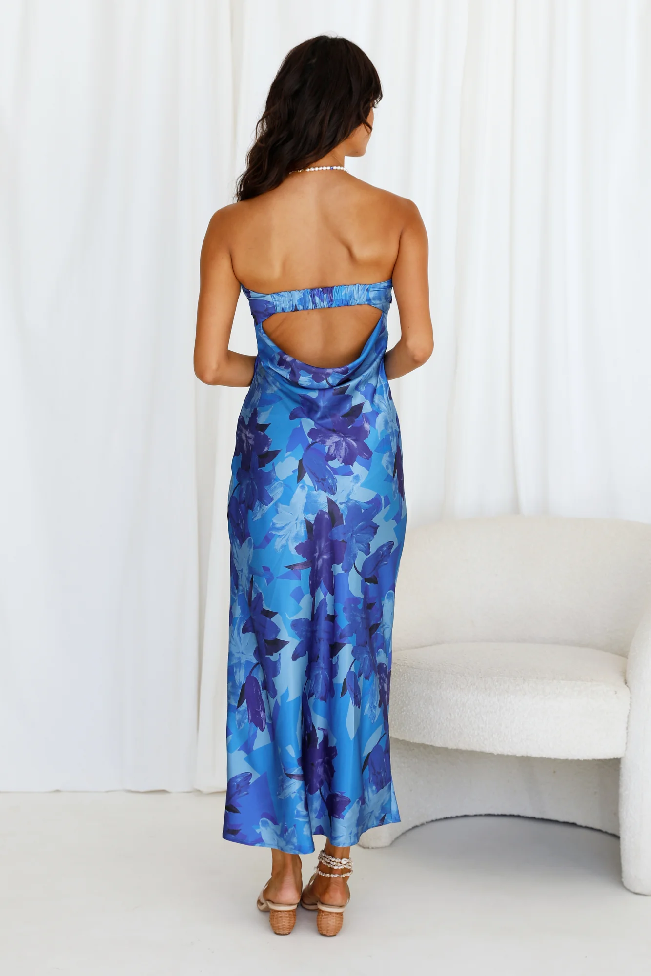 Florio Maxi Dress Blue - Image 11