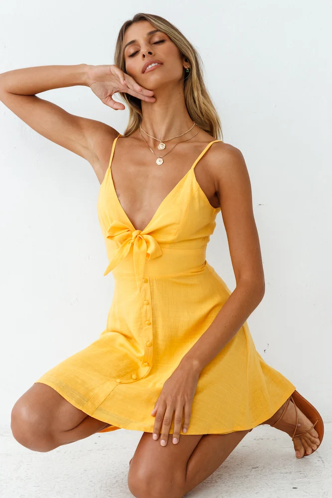 Fly To Me Dress Mustard - Image 4