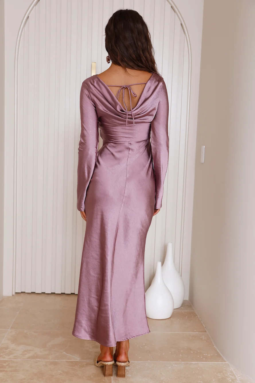 Forget Me Not Satin Maxi Dress Purple - Image 2