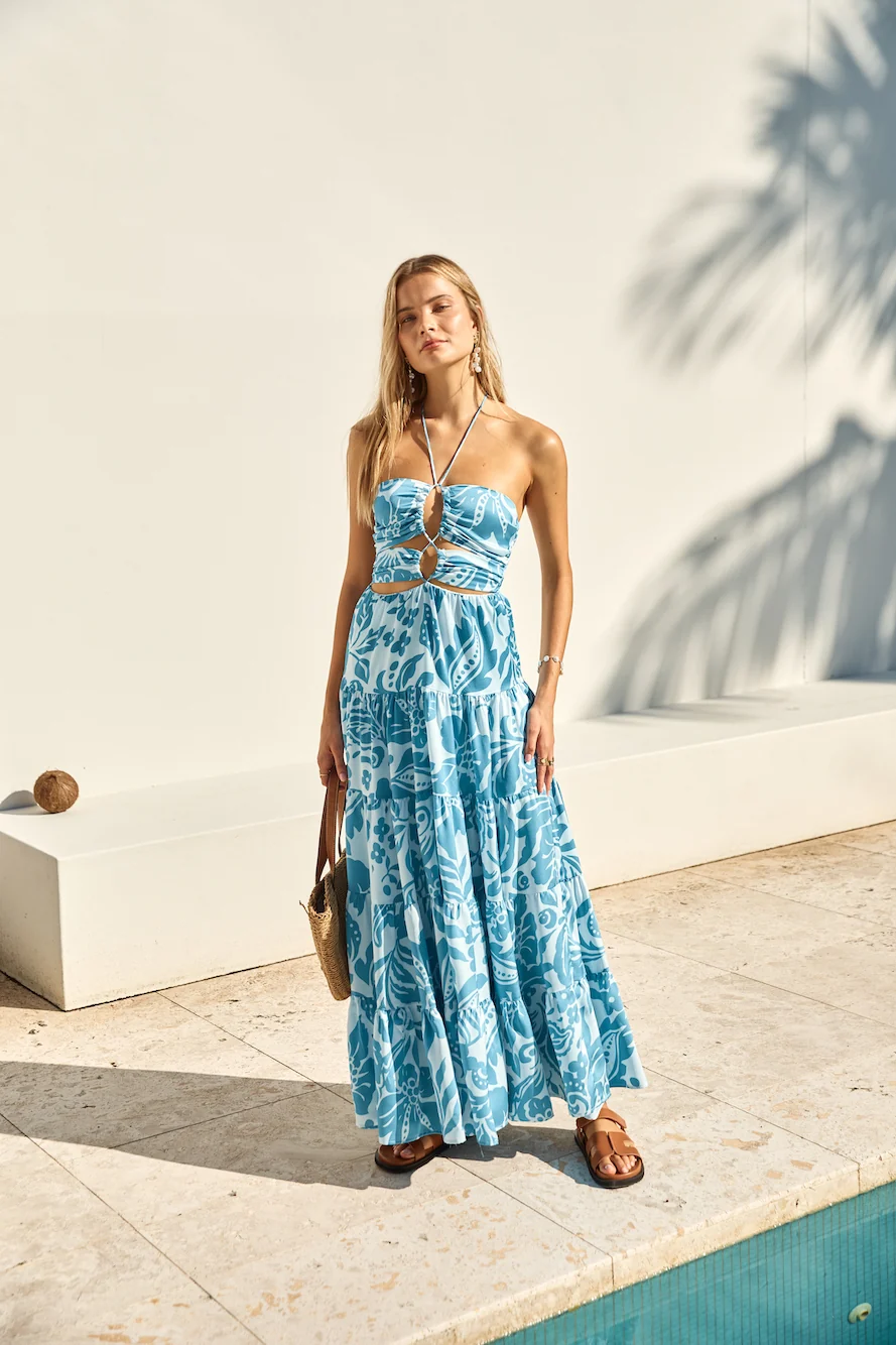 FORTUNATE ONE Aquamarine Maxi Dress Blue - Image 12