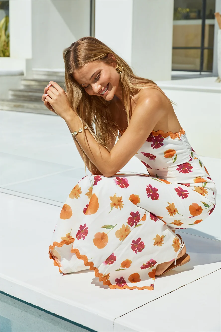 Garden Girl Strapless Maxi Dress Orange - Image 7