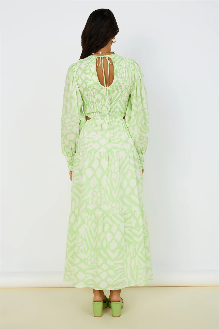 GIRL AND THE SUN Paloa Maxi Dress Lime Green - Image 6