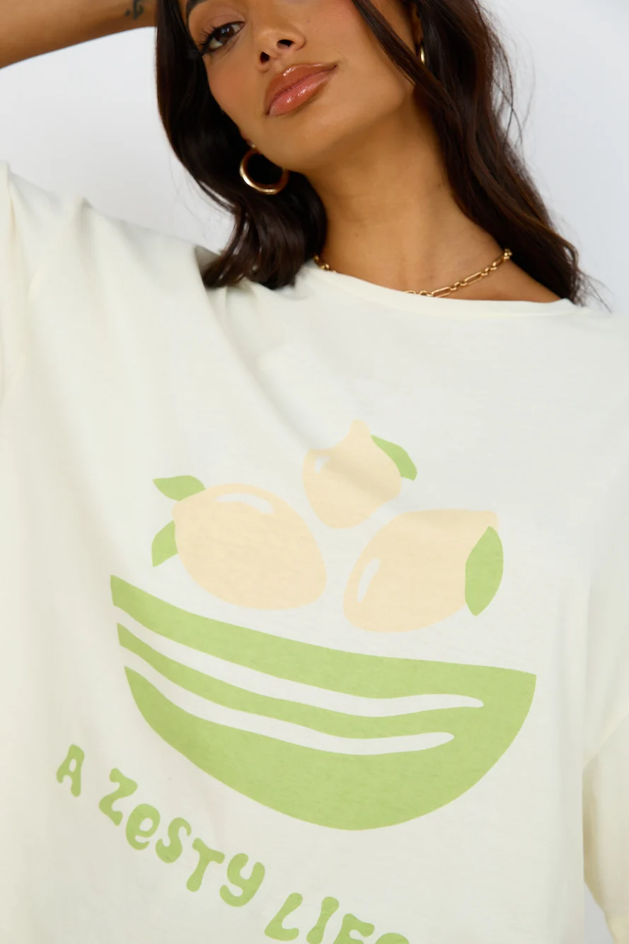 GIRL AND THE SUN Zesty Life Tee Cream - Image 4