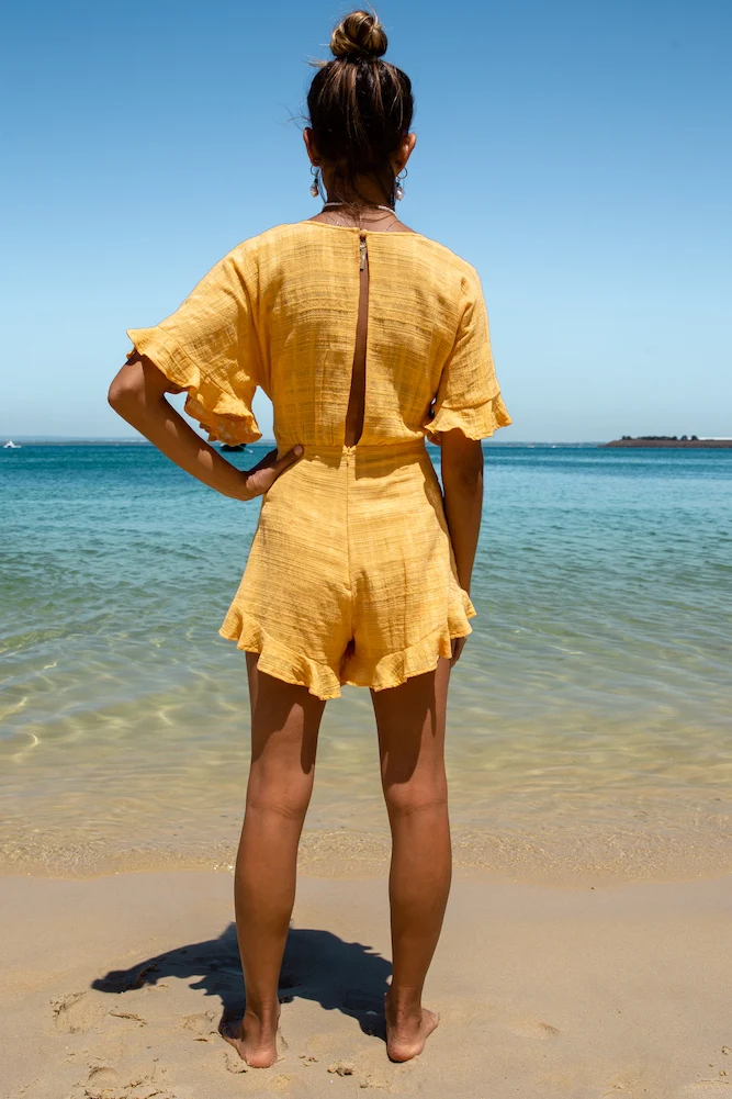 Girl Front Romper Mustard - Image 8