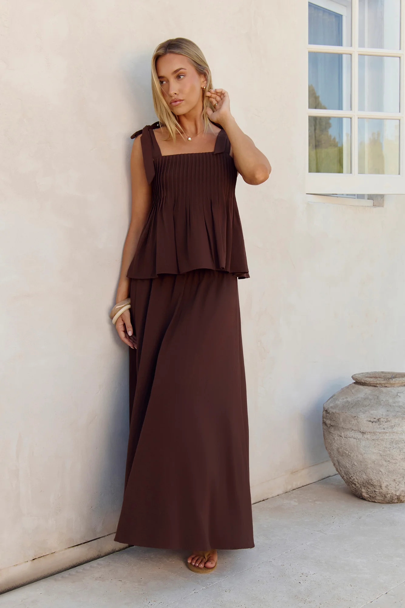 Glass Hearts Maxi Skirt Brown - Image 6