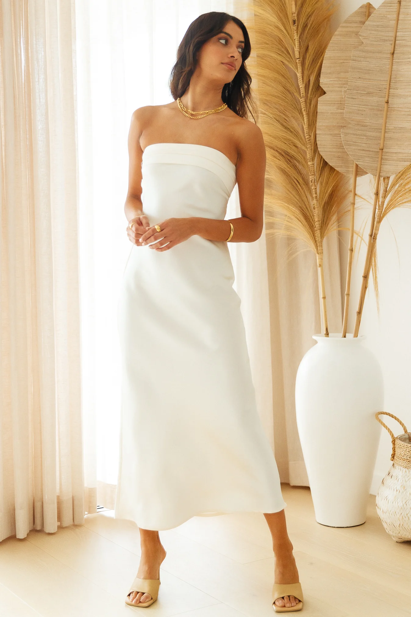 Gleam In Gold Maxi Dress Champagne - Image 5