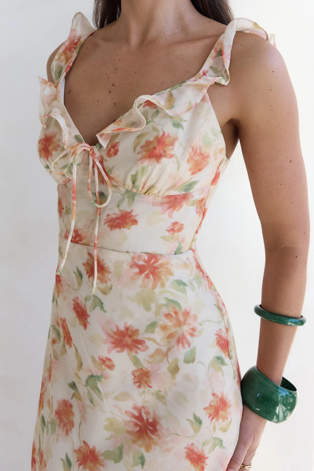 Glimmer Glide Maxi Dress Orange - Image 6