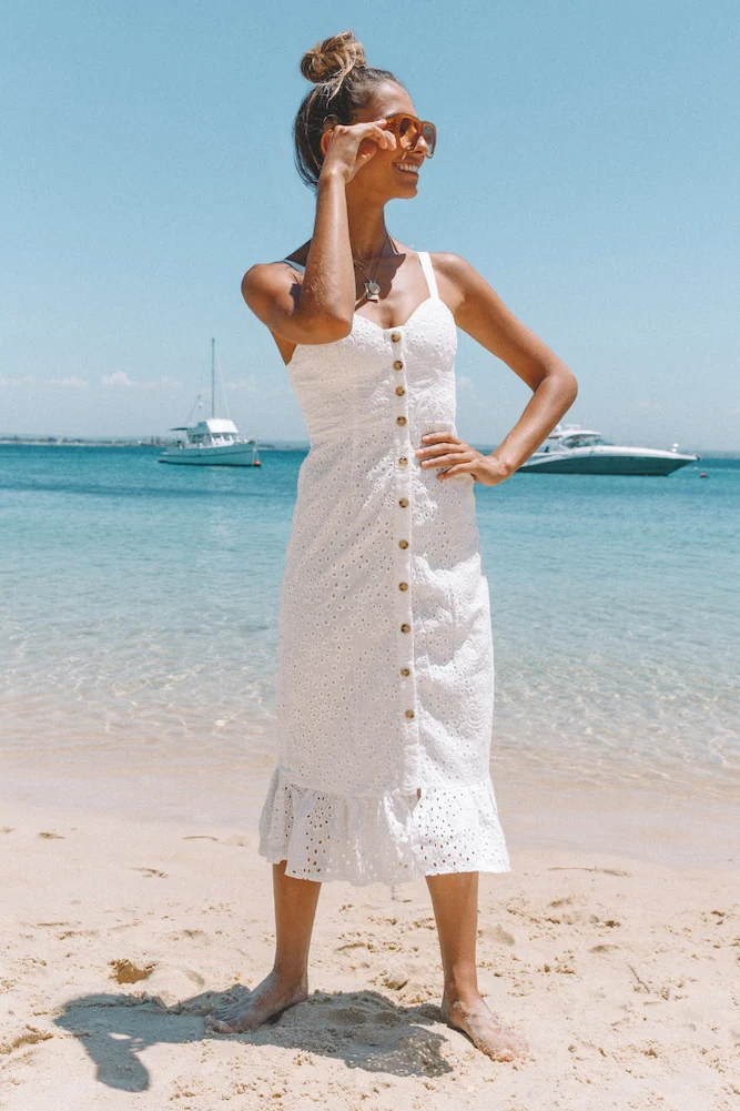 HELLO MOLLY Andalusia Midi Dress White - Image 4
