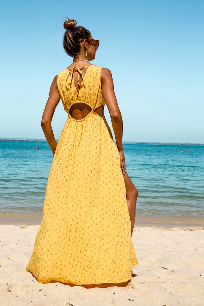 HELLO MOLLY No Other Love Maxi Dress Mustard - Image 10