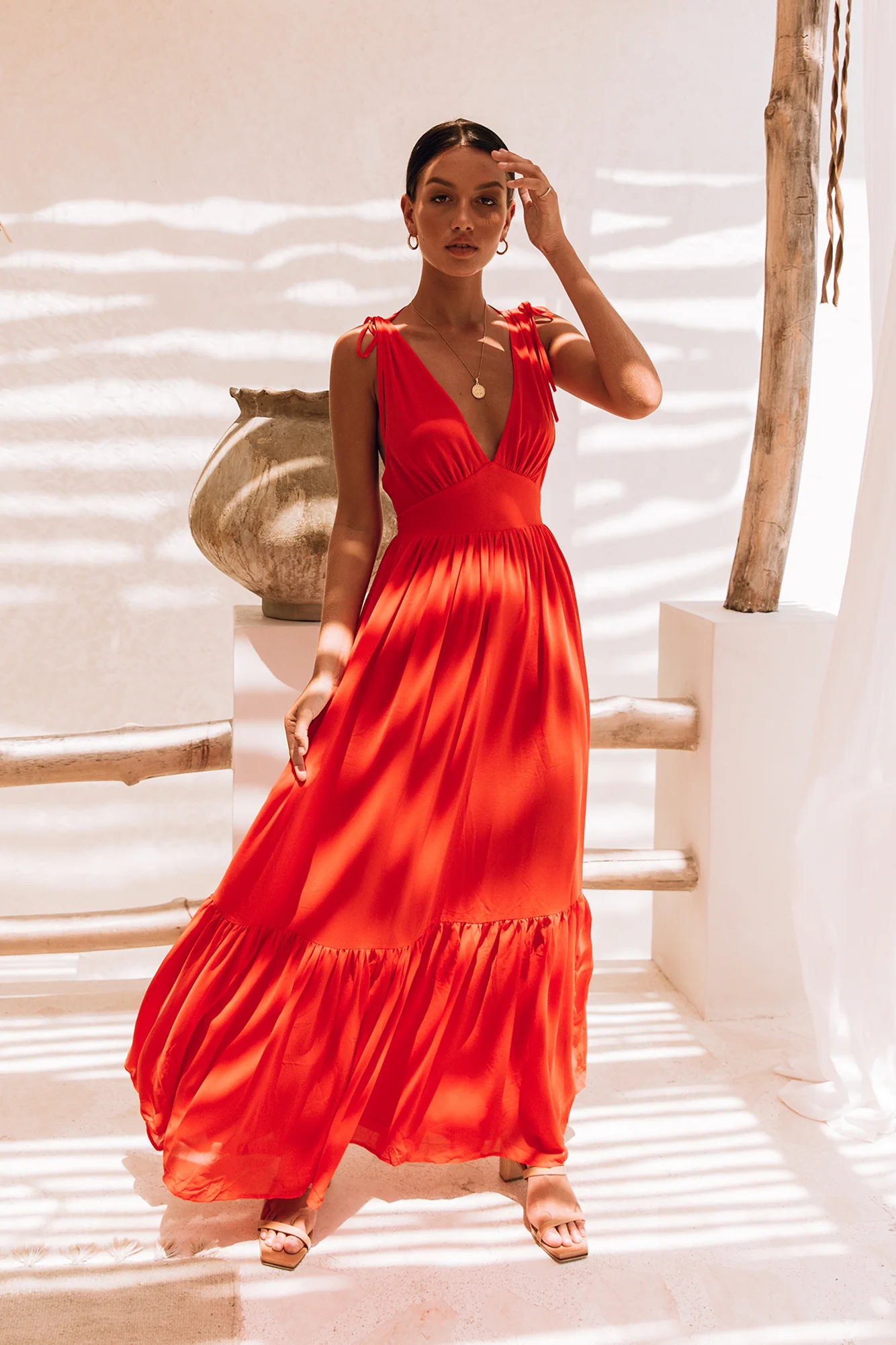 HELLO MOLLY Stand Out Heart Maxi Dress Bright Red - Image 2