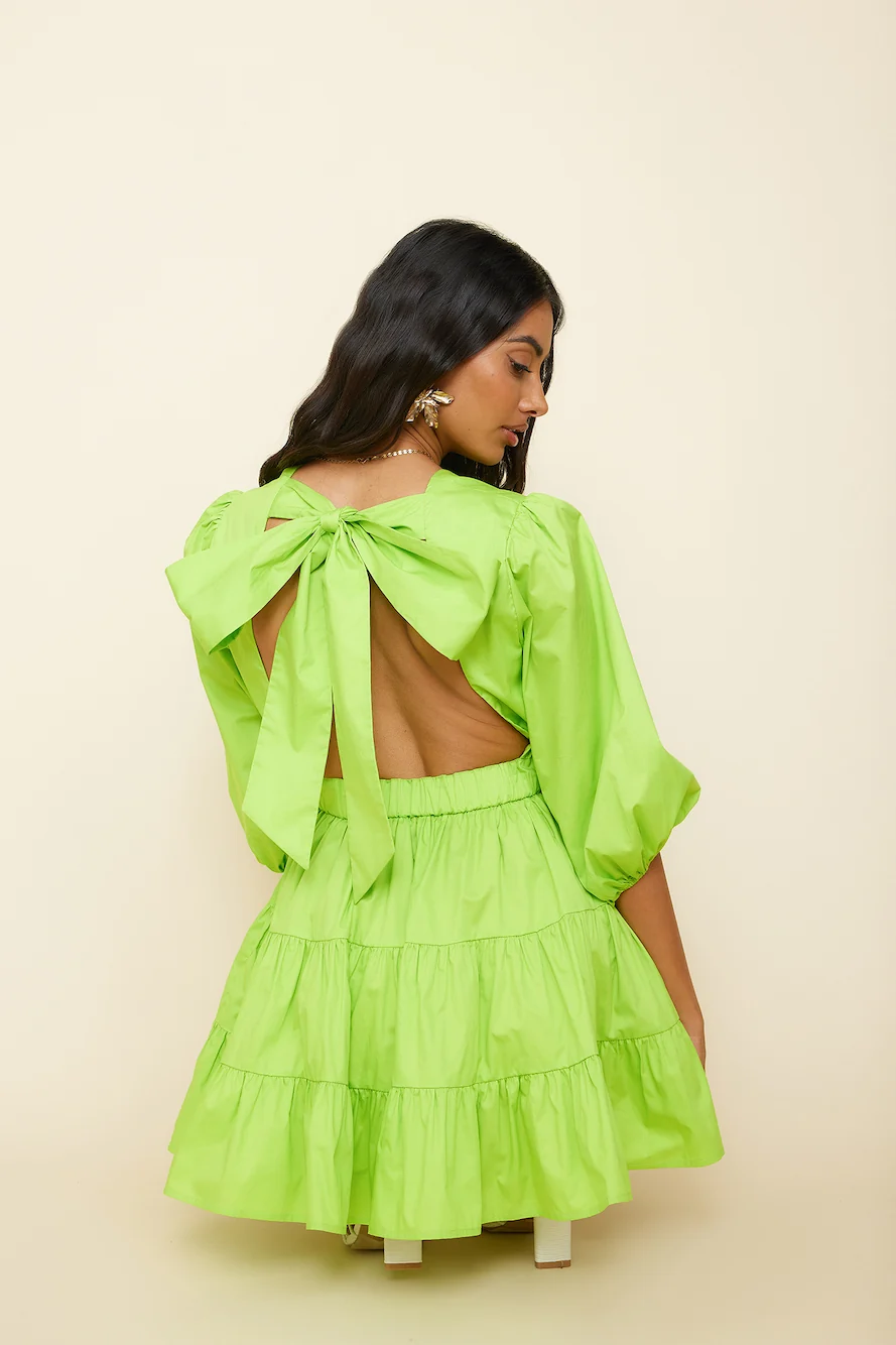 HELLO MOLLY Sweetest Treat Mini Dress Lime - Image 11
