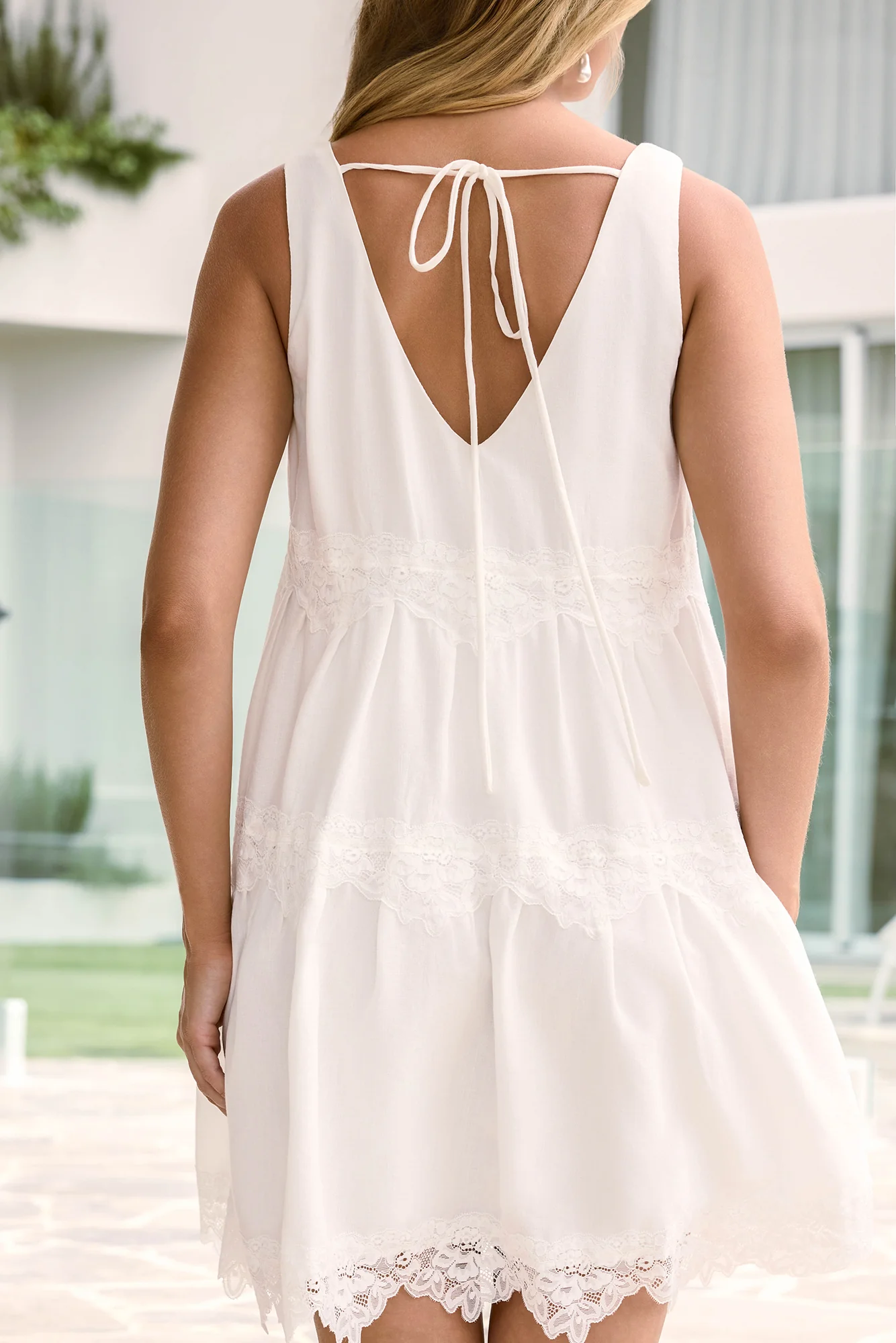 Here For You Lace Mini Dress Off White - Image 8