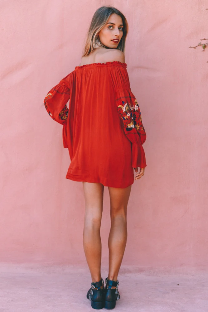 Hey Senorita Dress Rust - Image 7