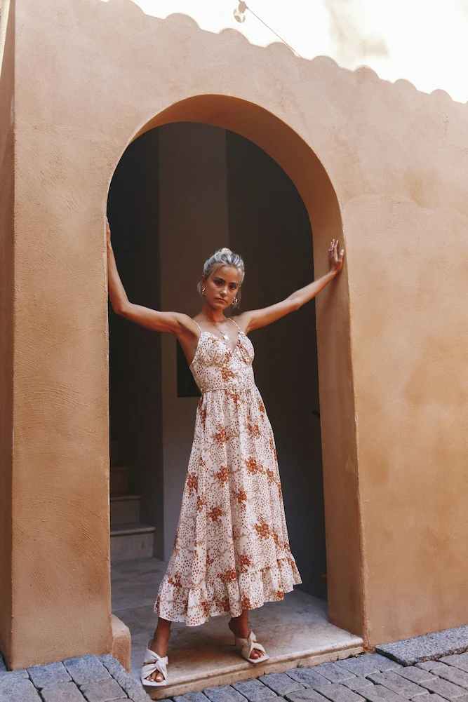 Holding On Maxi Dress Beige - Image 5