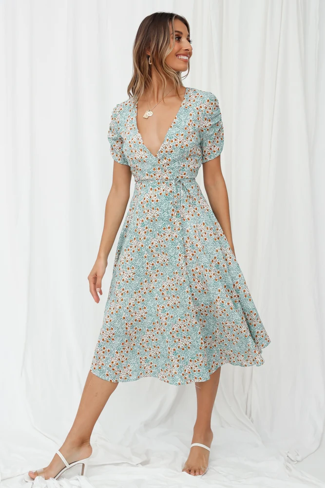 Huntcliff Midi Dress Green - Image 3