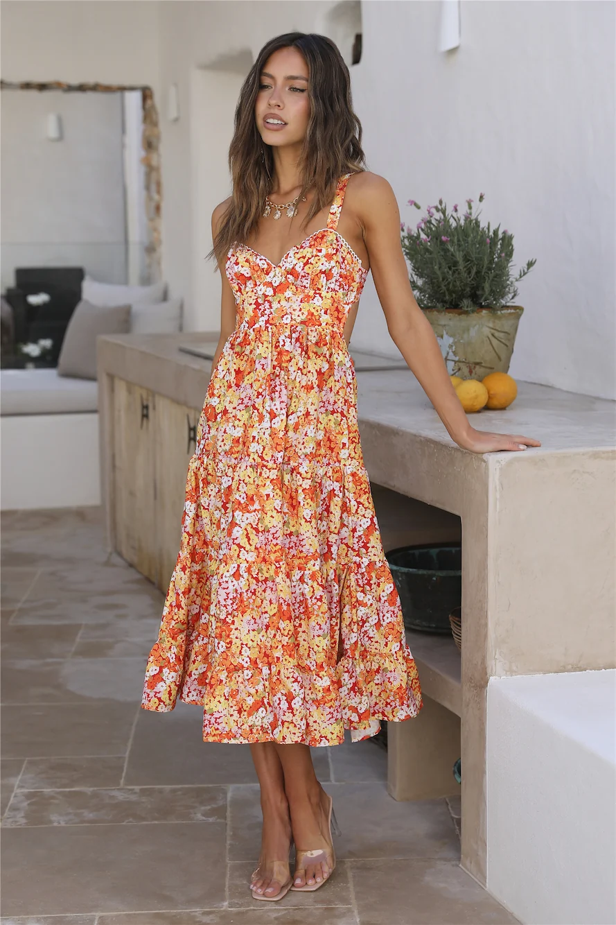Idyllic Travels Maxi Dress Orange - Image 4