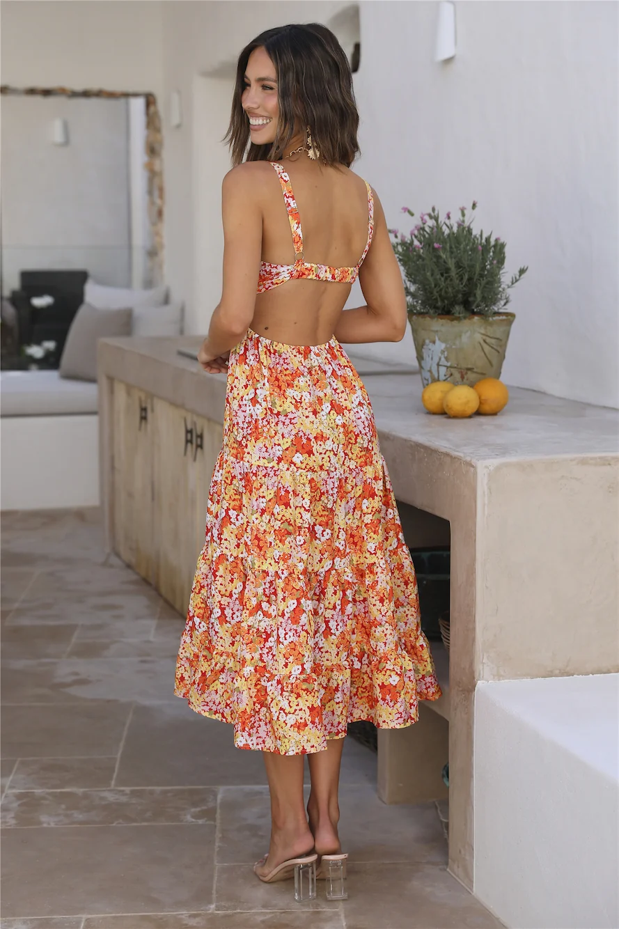 Idyllic Travels Maxi Dress Orange - Image 5